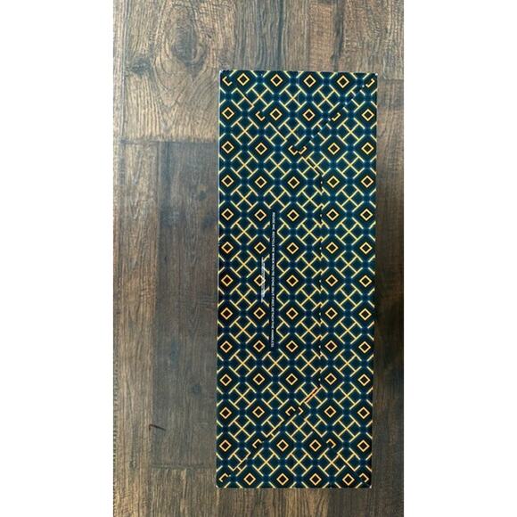 Tory Burch Empty Large 16 (L)×6 (W)×12 (H) Paper Shopping Bag Navy Orange Yellow - Picture 6 of 6